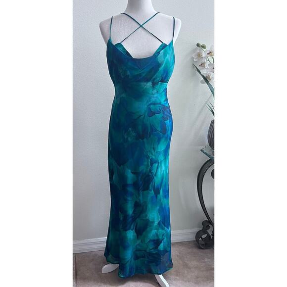 NEW RunAWay Label Calista Slip Midi Low Back Green Dress Women's Size Large - Picture 2 of 10